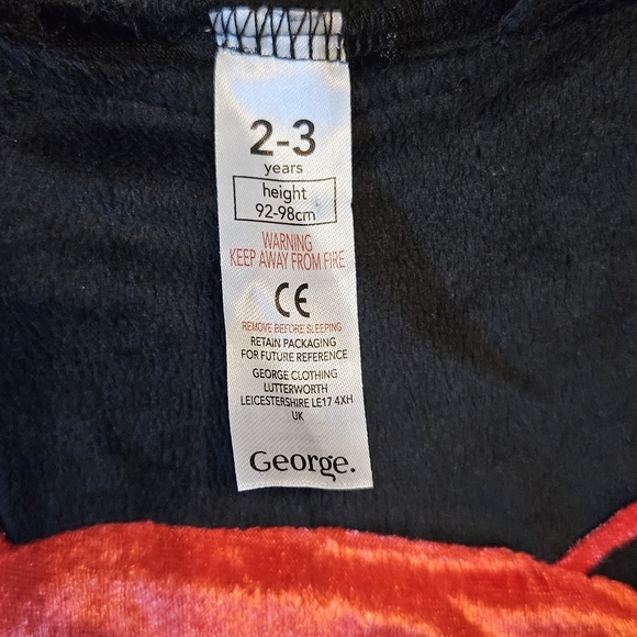 AS NEW 2nd of 2 matching 2-3 yrs Halloween onesie costume, red, holographic eyes - Picture 14 of 14